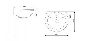 Раковина Santeri Воротынск Соната фарфор 540мм полукруглая цвет белый