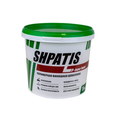Шпатлевка Ижсинтез Shpatis Superfinish белая 5 кг