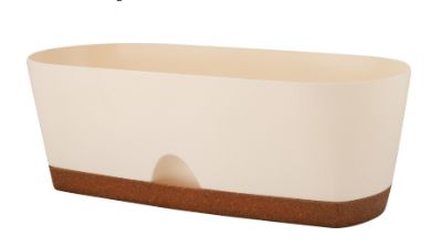 Кашпо балконное с поддоном 6л сливочный