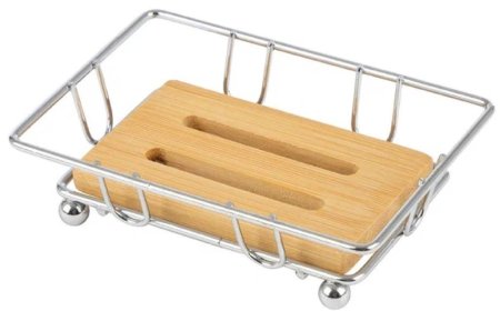 Мыльница BAMBOO металл цвет хром настольная