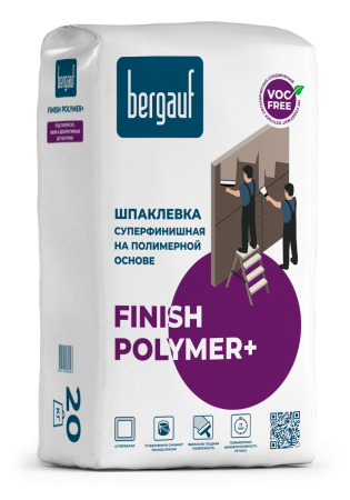Шпатлевка Bergauf Finish Polymer+ белая 20 кг