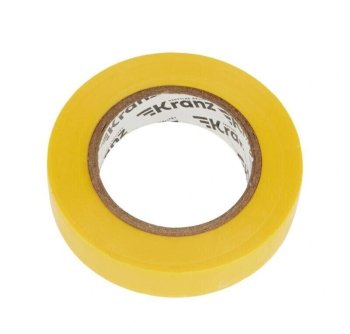 Изолента ПВХ Kranz 15мм*20м жёлтая, до 6000В