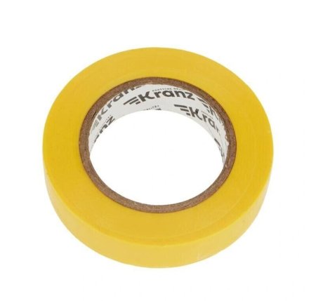 Изолента ПВХ Kranz 15мм*20м жёлтая, до 6000В