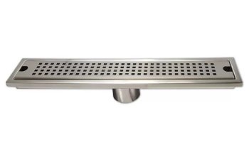 Трап линейный прямой  400х75х50мм сатин