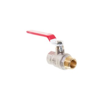 Кран шаровый ручка - рычаг RVC 3/4" красный ВН-НР латунь