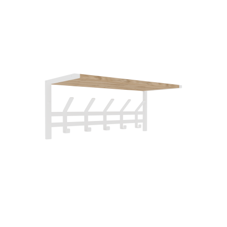 Вешалка настенная Торонто21 1 с полкой цвет белый