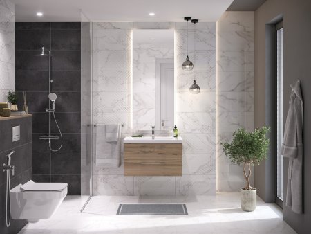 Плитка настенная Moonlight, рельеф, белая 59,8х29,8х0,85 см