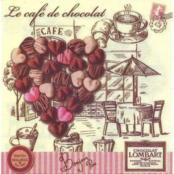 Салфетки бумажные Art Bouqet Шоколадное сердце 33х33см 20шт