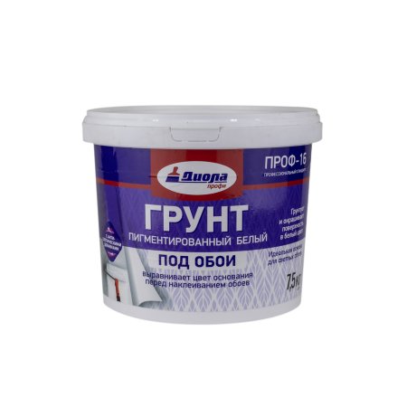 Грунтовка акриловая пигментированный под обои ПРОФ-16 Завод Диола 7,5 кг