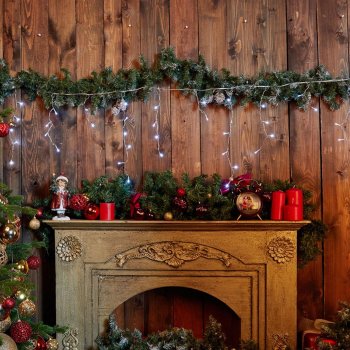 Гирлянда для дома бахрома 2м прозрачный 48 LED ламп прозрачный провод