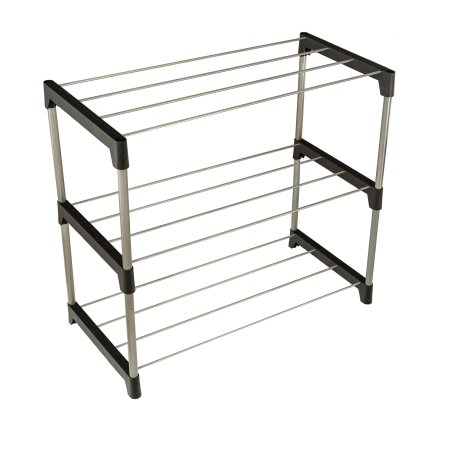 Этажерка для обуви 3-х ярусная 41х 60х 30см цвет хром