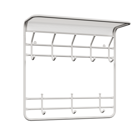 Вешалка настенная Гранада 22 8 крючков с полкой цвет белый