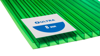 Сотовый поликарбонат Ультра зелёный 6000х2100х8