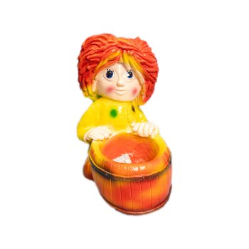 Садовая фигура Домовенок Кузя с кашпо 30 см