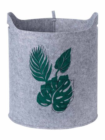 Органайзер для хранения из войлока Листья 40х32х44см цвет серый