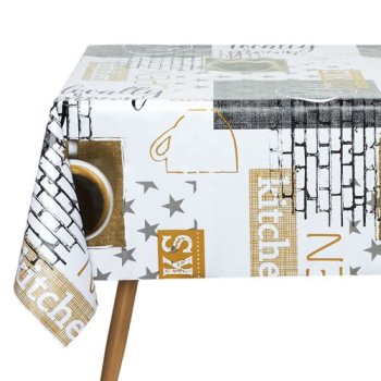 Клеенка ПВХ Glance Кофе мультиколор/белый фон 1,4х20м