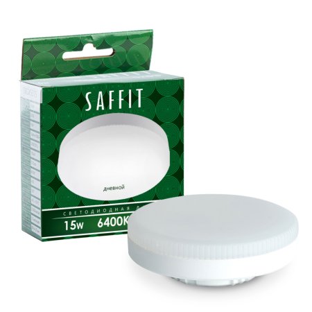 Лампа светодиодная SAFFIT GX53 15Вт 6400К холодный белый таблетка