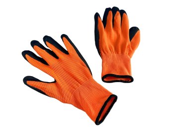Перчатки нейлон с латексным обливом оранжевый