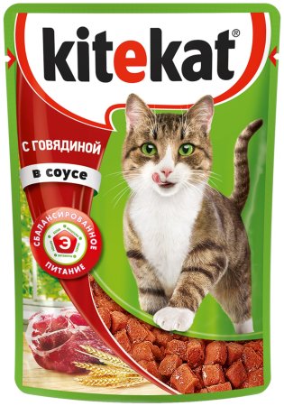 Корм консервированный для кошек Kitekat говядина в соусе 85г
