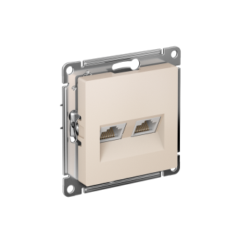 Розетка компьютерная двойная Schneider Electric AtlasDesign цвет бежeвый, арт. ATN000285