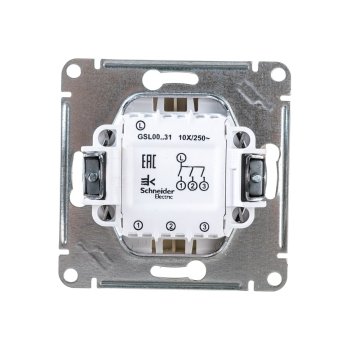 Выключатель встраиваемый Schneider Electric Glossa 3 кл. бежeвый, без подсветки, арт. GSL000231