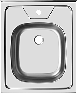 Мойка накладная ECO500.600 нержавеющая сталь 50х60х12см Серый металлик