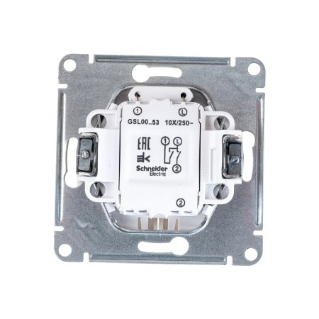 Выключатель встраиваемый Schneider Electric Glossa 2 кл. перламутр, с подсветкой, арт. GSL000653